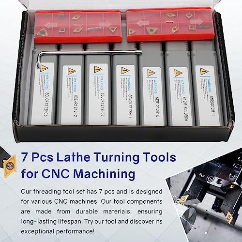 Indexable Lathe Turning Tool 21Pcs Kit 3/8'' 10mm Shank with Carbide Inserts Z5376