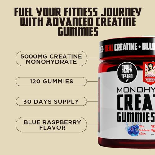 Old School Labs 5000mg Creatine Monohydrate Gummies, 120 Ct Q7777