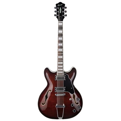 GROTE Jazz Electric Guitar Semi-Hollow Body with Gig Bag, Black Y60488