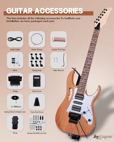 Leo Jaymz DIY Single Cut Electric Guitar Kit Mahogany Rosewood B148