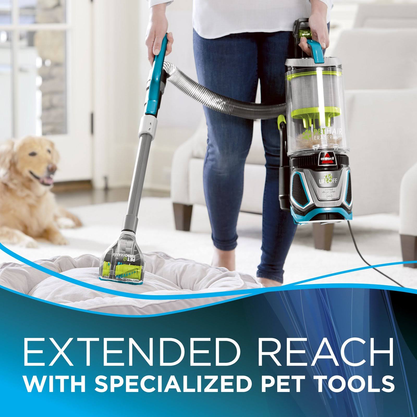 Bissell Pet Hair Eraser Lift Off Bagless Upright Vacuum Blue F143279