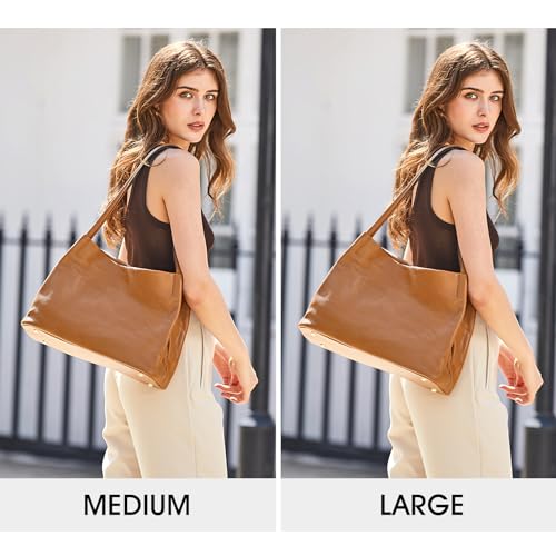 Kattee Leather Tote Bag for Women, Casual Shoulder Hobo Purse with Magnetic Snap Closure U606