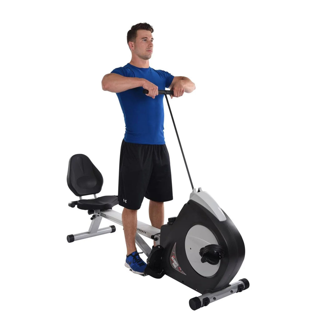 Stamina Conversion 2 in 1 Recumbent Exercise Bike and Rower Machine, Magnetic Resistance M74908