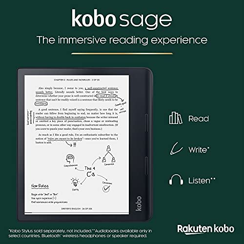 Kobo Sage eReader 8" HD Glare Free Touchscreen Waterproof 32GB W77089