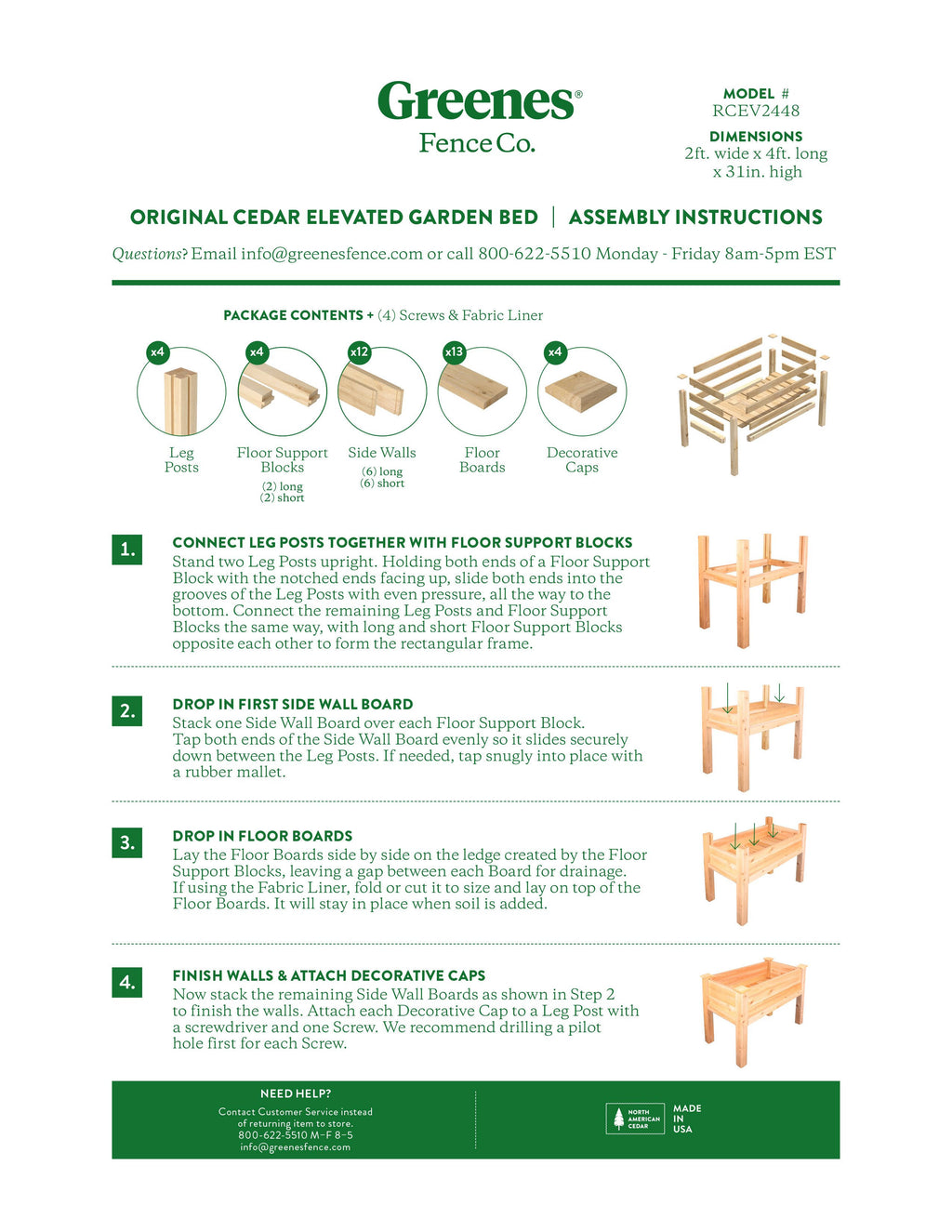 Greenes Fence Elevated Cedar Garden Bed R22645