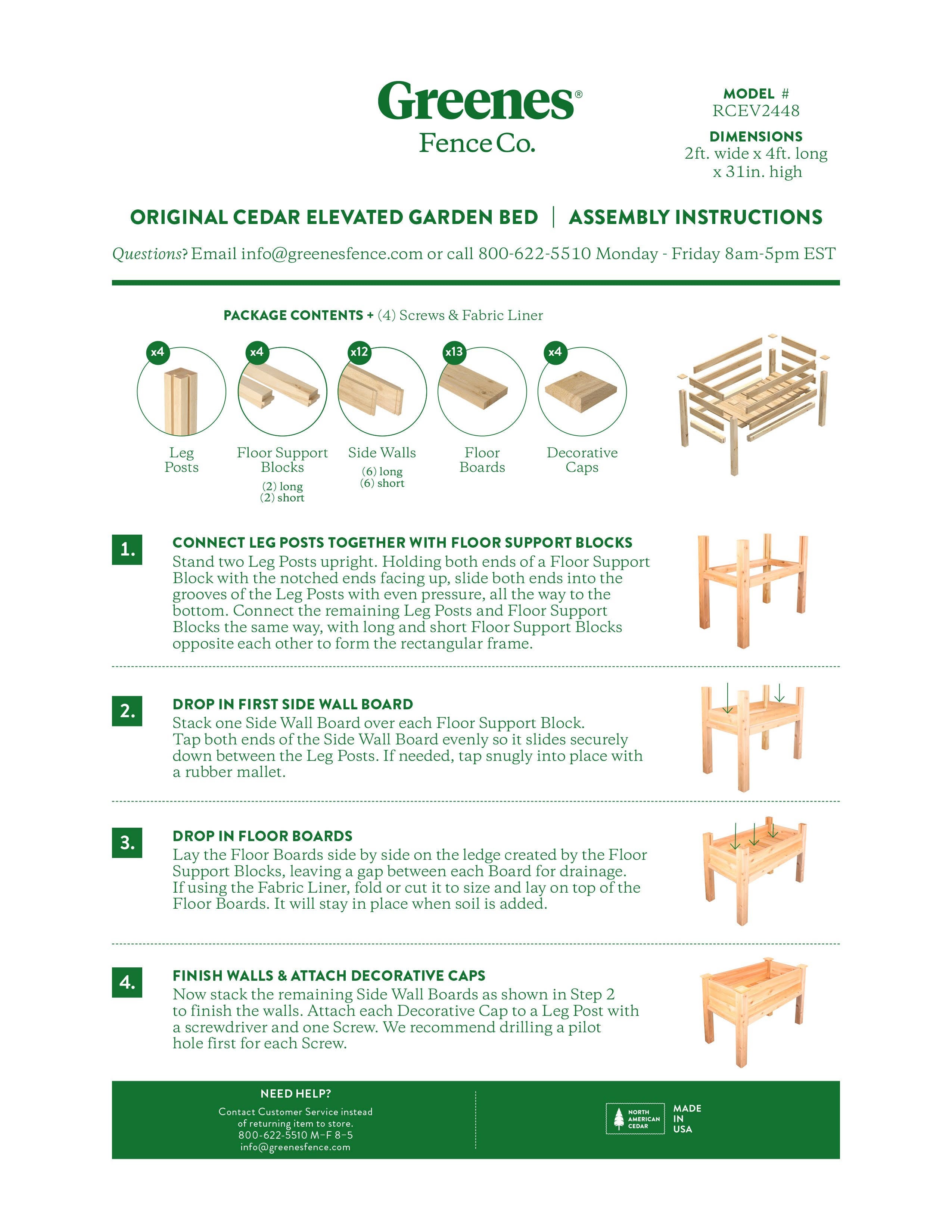 Greenes Fence Elevated Cedar Garden Bed R22645