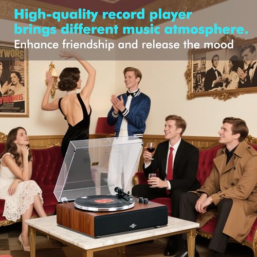 Vinyl Record Player with Bluetooth and Built-in Phono Preamp V599649