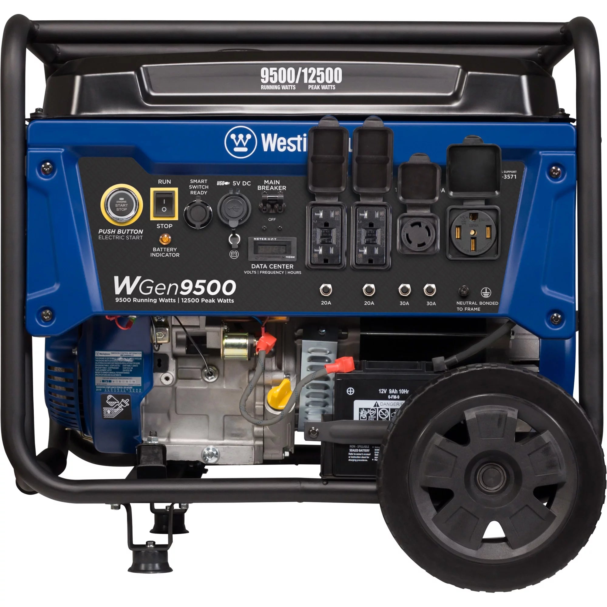 Westinghouse 12,500 Peak Watt Dual Fuel Portable Generator, Gas/Propane Y811