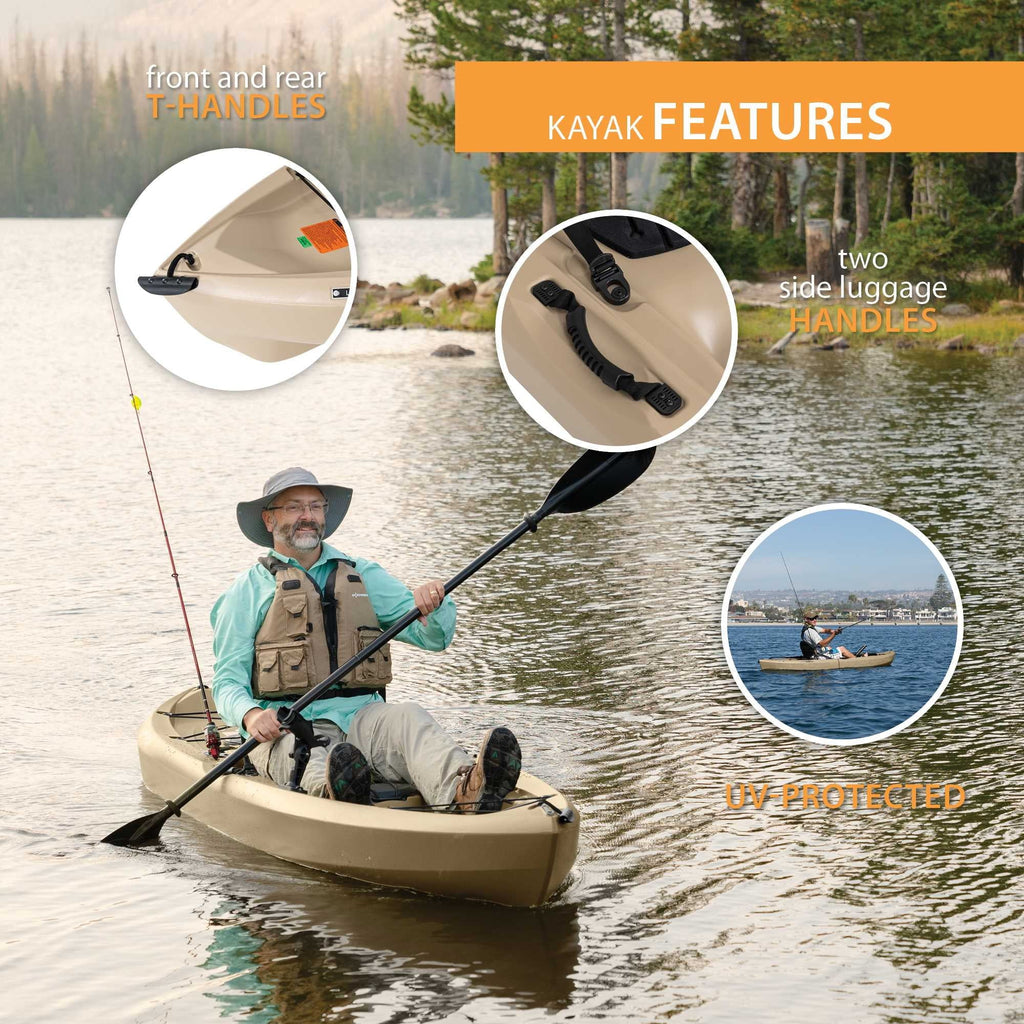 Lifetime Tamarack Angler 10 ft Sit-on-Top Fishing Kayak, Tan Y36375