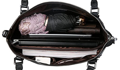 HESHE Genuine Leather Tote Shoulder Bag for Women P1142