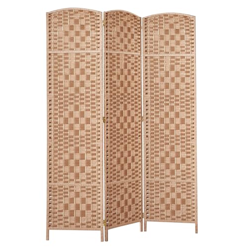Rose Home Fashion 6 ft Tall Room Divider 4 Panel Folding Privacy Screen, Dark Coffee C8634