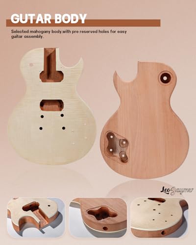 Leo Jaymz DIY Single Cut Electric Guitar Kit Mahogany Rosewood B148