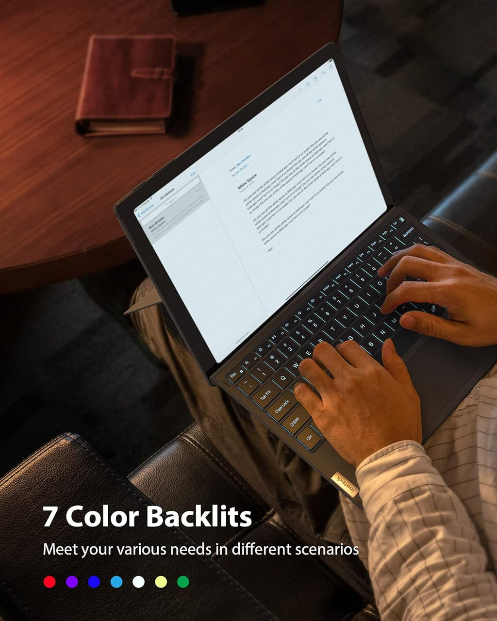 Inateck Surface Pro 7 Keyboard, Bluetooth 5.0, 7-Color Backlight, KB02026 Gray (2-Pack) E145