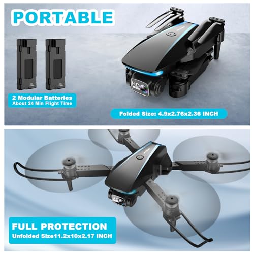 Mini Drone with Camera 1080P HD Foldable for Kids Adults W57139