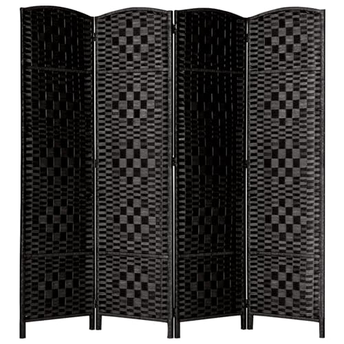 Rose Home Fashion 6 ft Tall Room Divider 4 Panel Folding Privacy Screen, Dark Coffee C8634