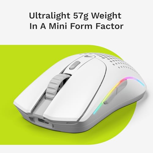 Glorious Gaming Model D 2 Wireless Ergonomic Mouse, 66g, White V612