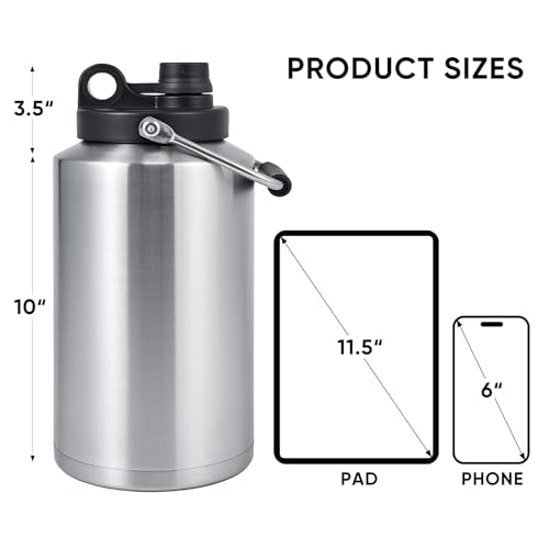 Kerilyn Insulated Gallon Jug 128oz Stainless Steel Double Vacuum Water Bottle M8713