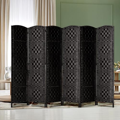 Rose Home Fashion 6 ft Tall Room Divider 4 Panel Folding Privacy Screen, Dark Coffee C8634