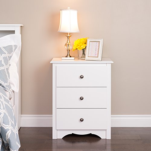 Prepac Sonoma Tall Nightstand with 3 Drawers, Black Q28004