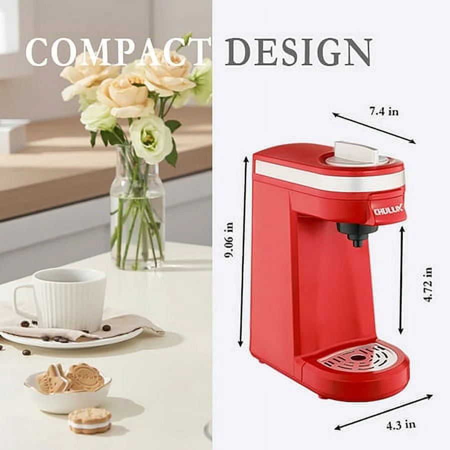 CHULUX Mini Single Serve Coffee Maker for K Pod & Ground Coffee U7469