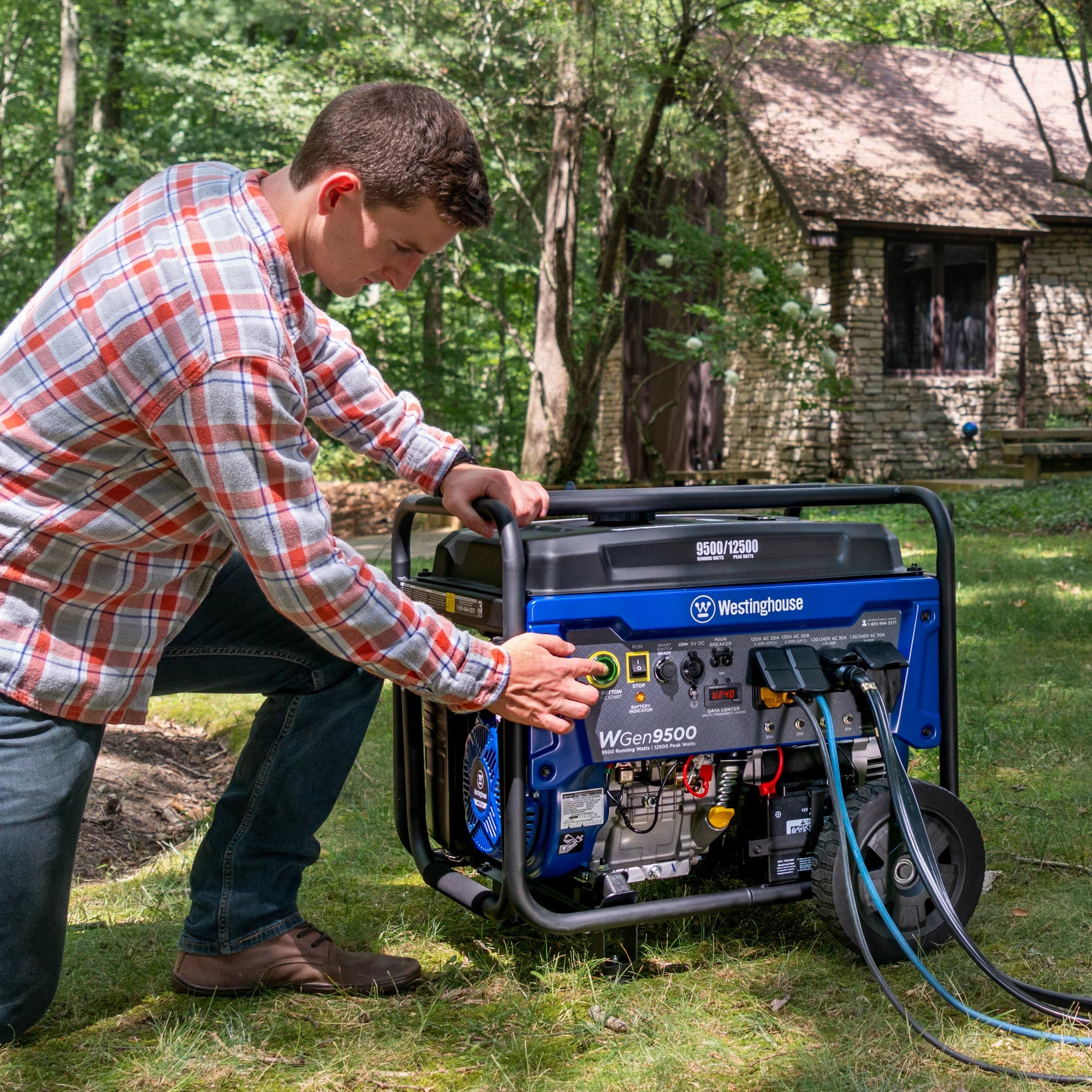 Westinghouse 12,500 Peak Watt Dual Fuel Portable Generator, Gas/Propane Y811