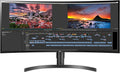 LG 34WN80C-B UltraWide Monitor 34” 21:9 Curved WQHD (3440 x 1440) IPS Display, USB Type-C (60W PD) , sRGB 99% Color Gamut, 3-Side Virtually Borderless Design, Tilt/Height Adjustable Stand - Black