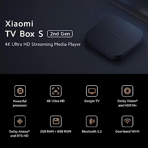 Xiaomi Mi Box S 4K HDR Android TV Streaming Media Player with Google Assistant Remote P17909