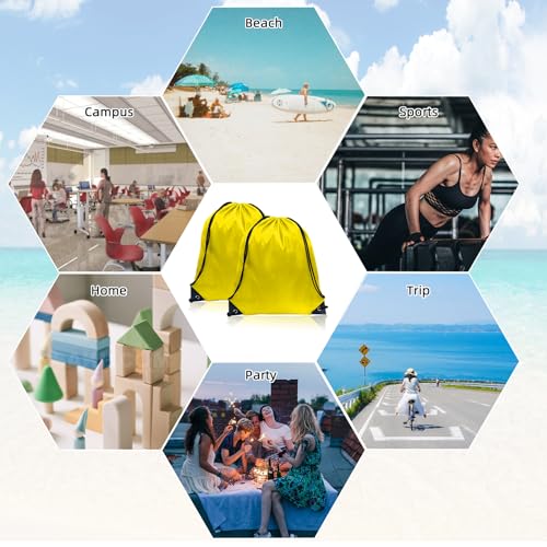 GoodtoU 40 Pack Drawstring Backpacks Waterproof Nylon Cinch Bags for School Gym N792