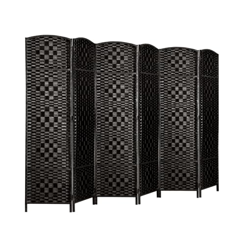Rose Home Fashion 6 ft Tall Room Divider 4 Panel Folding Privacy Screen, Dark Coffee C8634