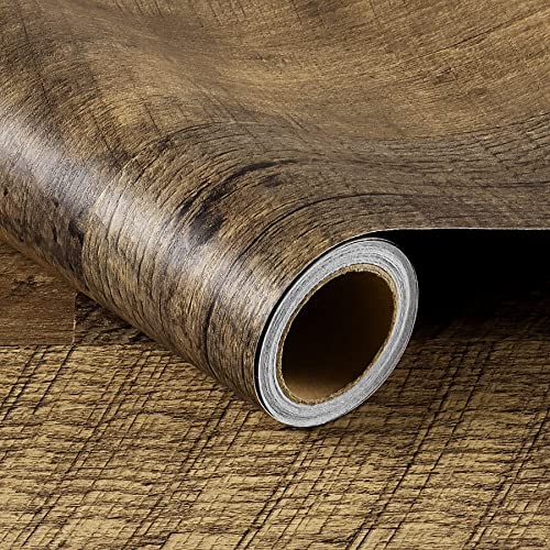 Livelynine 24x394 Wood Floor Contact Paper Waterproof Peel and Stick Vinyl Flooring Roll Y31303