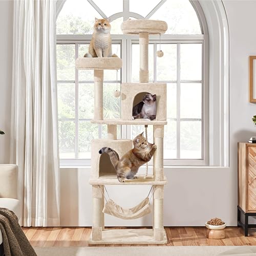 Yaheetech 62.5in Cat Tree with Platform & Hammock, Dark Gray L747397