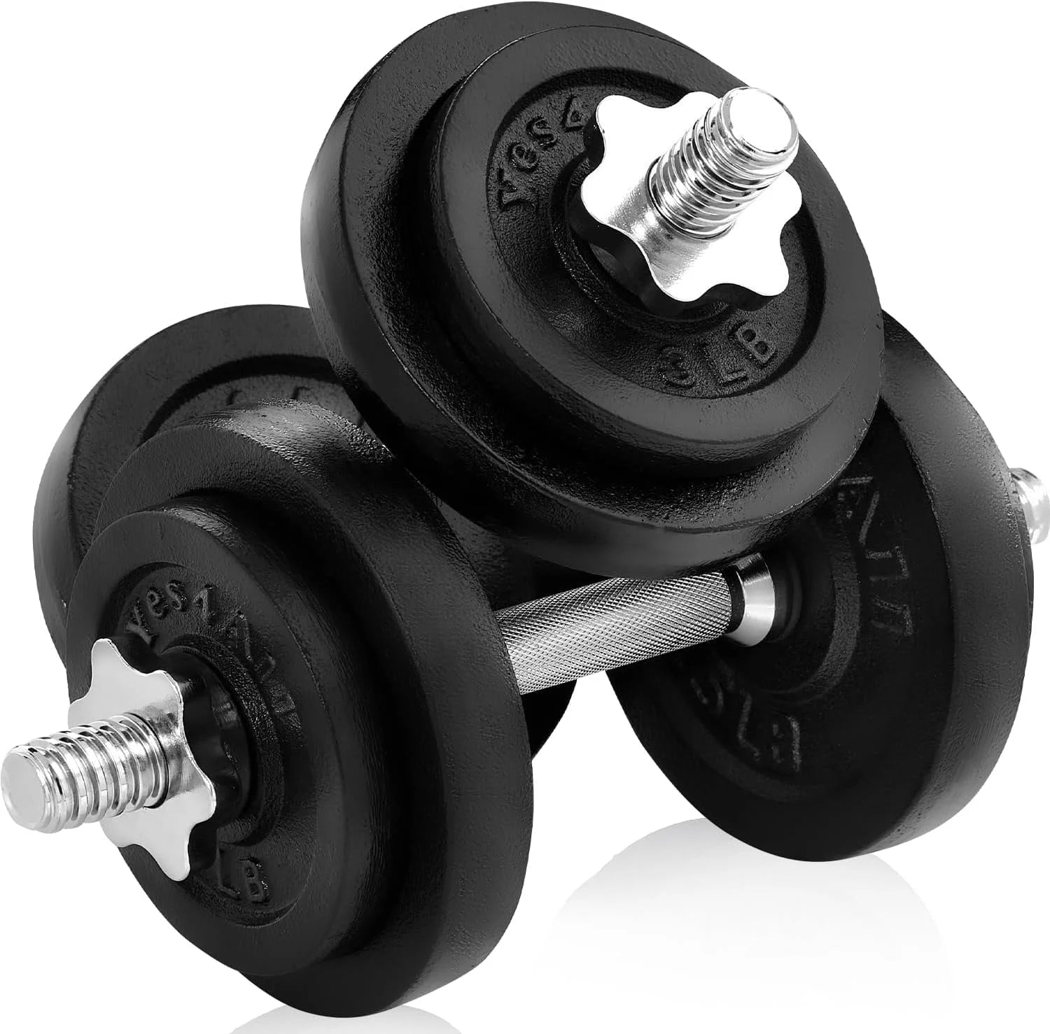 Yes4All 200 lbs Adjustable Dumbbell Set, Cast Iron Pair D6439