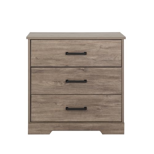 Prepac Sonoma Tall Nightstand with 3 Drawers, Black Q28004
