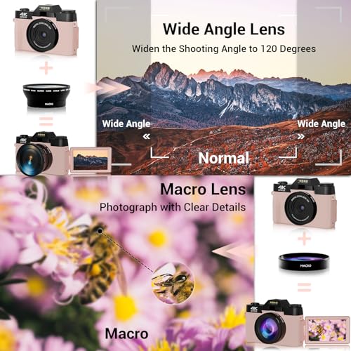 4K 56MP Digital Camera with WiFi and Flip Screen X96040