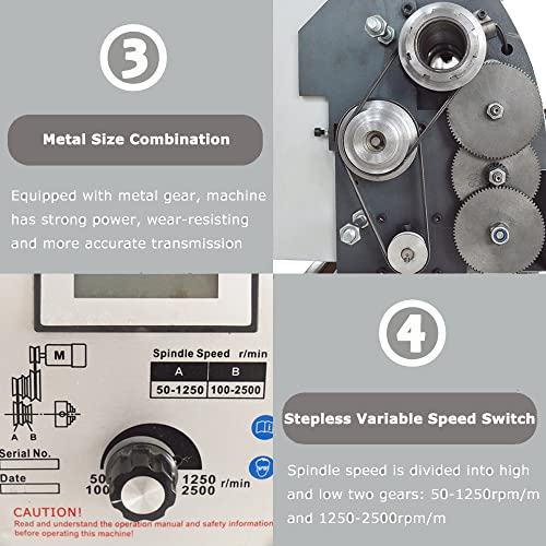 INTBUYING 8"x24" Benchtop Metal Lathe 1100W Brushless Motor Precision Mini Lathe Machine O45773