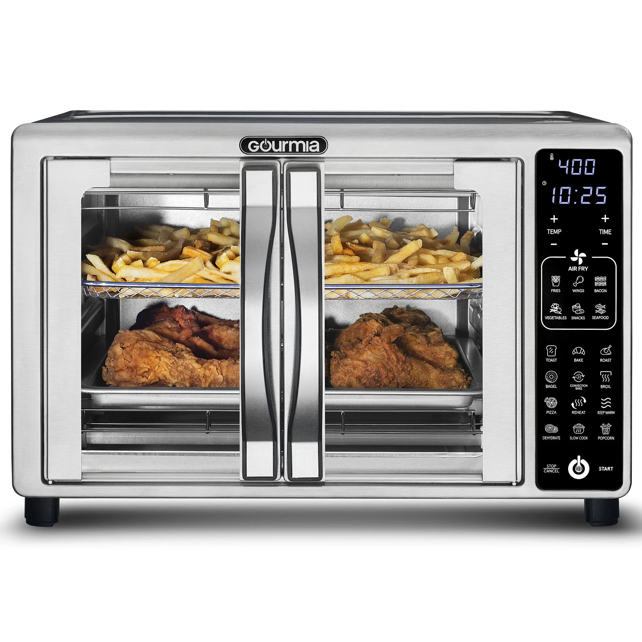 Gourmia Digital Air Fryer Toaster Oven, 6 Slice, Stainless Steel Y1038