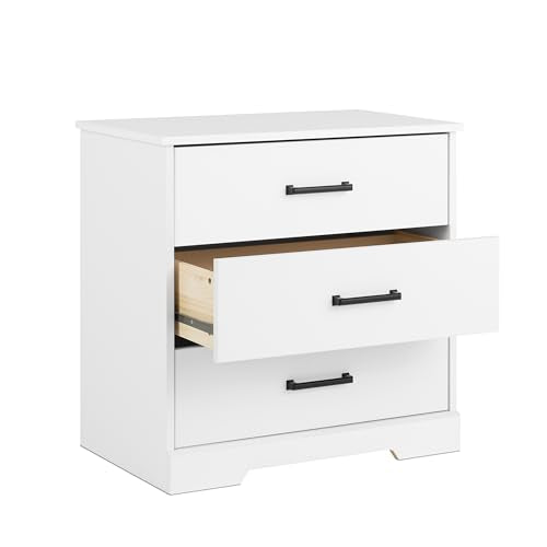 Prepac Sonoma Tall Nightstand with 3 Drawers, Black Q28004