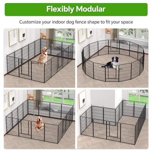 Mr Ironstone Dog Playpen 40" Height 8 Panels Portable Foldable Indoor Outdoor Pet Fence D44635