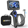 360°Articulating Borescope Camera - JESERAL 5" HD 1080P Inspection Camera Screen with 6 Light, Endoscope with 6.2mm IP67 Waterproof Probe, 3X Zoom 4-Way Borescope with Flexible Cable