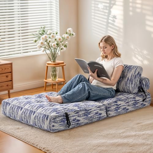 Folding Sofa Bed Convertible Sleeper Chair with Pillow, Grey L546