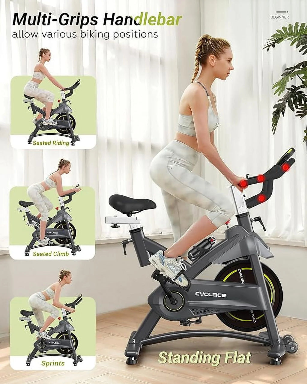 Cyclace PRO Magnetic Exercise Bike 003C 350lbs Indoor Cycling Bike with Tablet Holder S86987