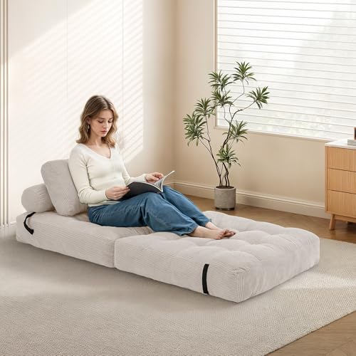 Folding Sofa Bed Convertible Sleeper Chair with Pillow, Grey L546