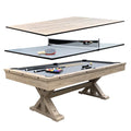 Freetime Fun Rockford 7-ft 3 in 1 Multi Game Featuring Pool Table with Dining and Table Tennis Tables, Upgraded Accessories Included - RB3010A