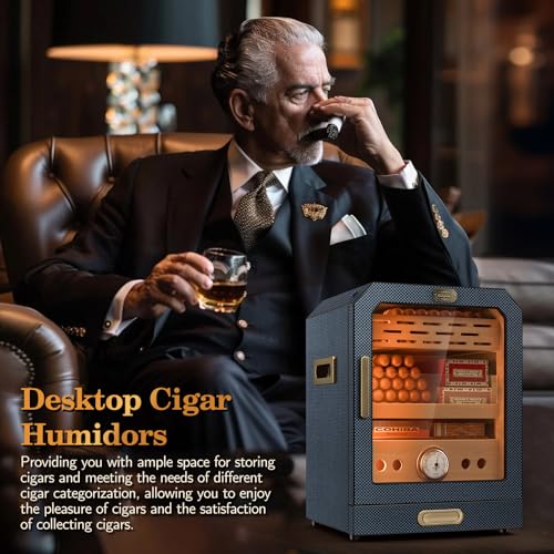 Cigar Humidor Cabinet with Magnetic Door and Humidifiers, Brown D98390
