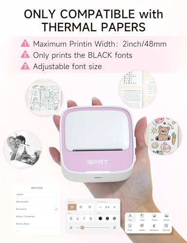 iDPRT Portable Sticker Maker Machine with 1 Roll Sticker Paper, Mini Thermal Printer for Study Notes, DIY, Labels, Grey J29332