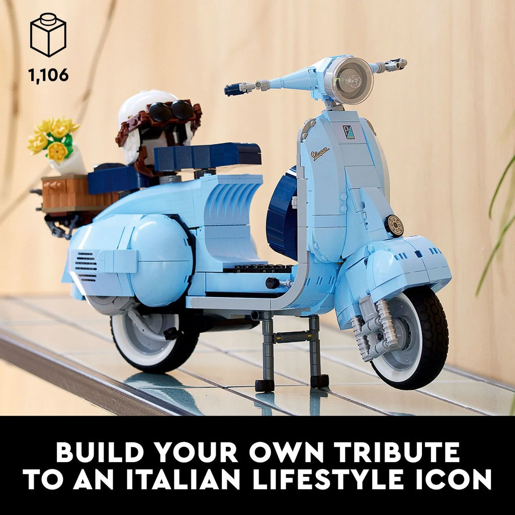 LEGO Icons Vespa 125 Scooter Building Kit, Vintage Italian Moped Model for Adults T916255