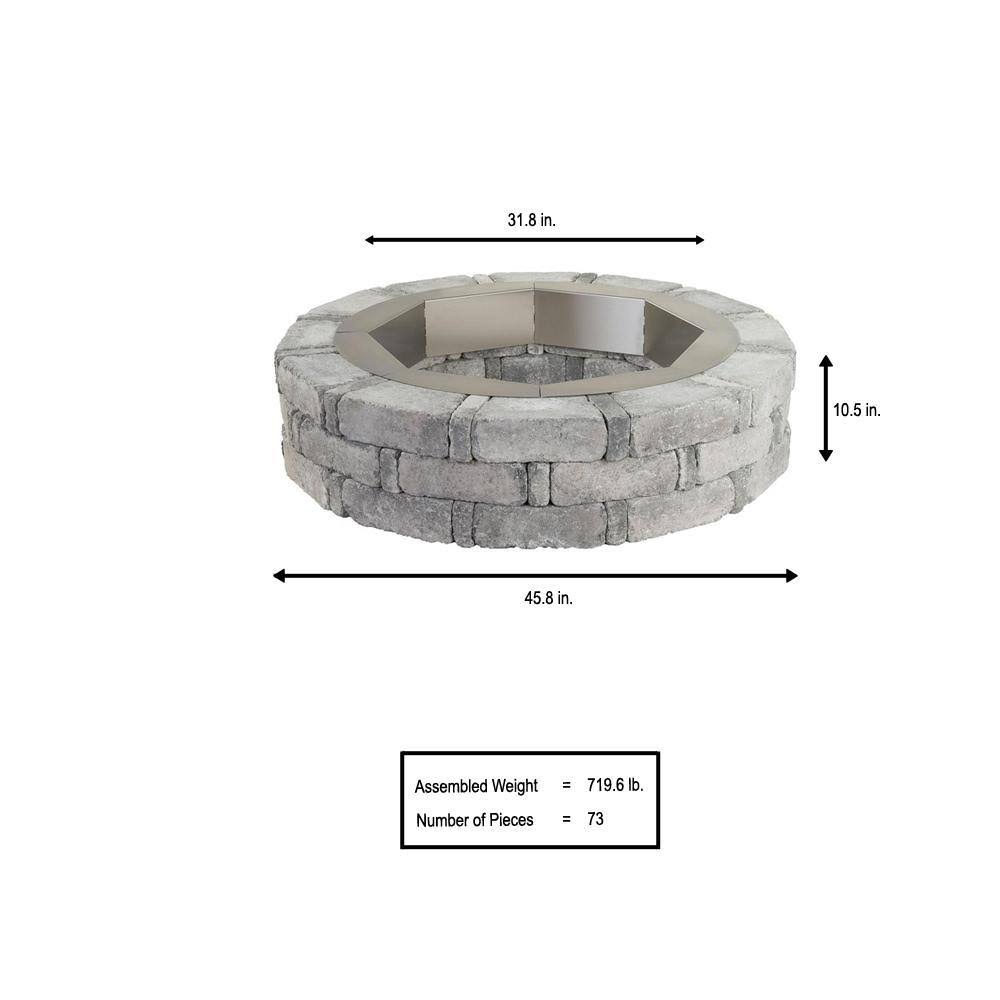 Pavestone Round Concrete Fire Pit Kit with Steel Insert K84522