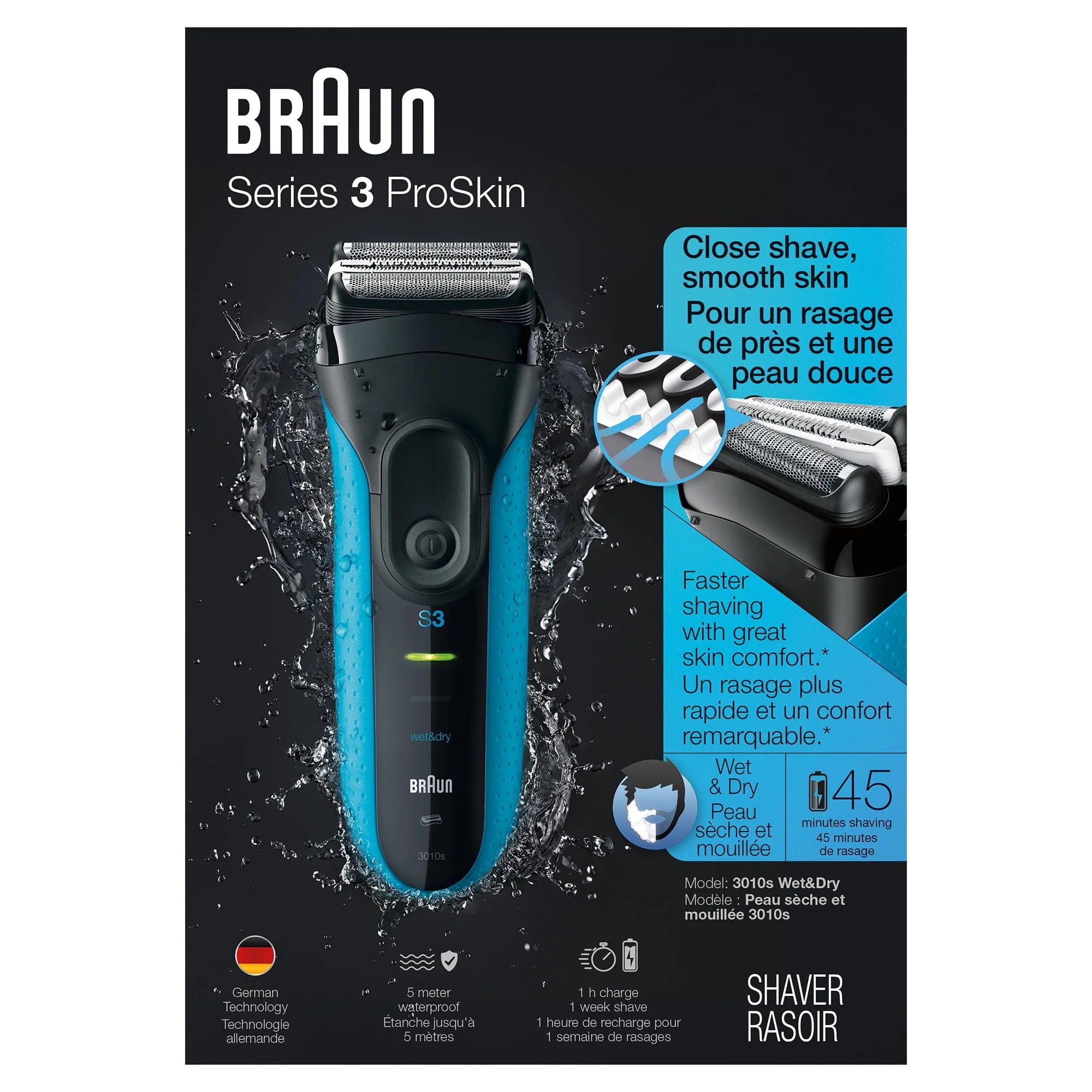 Braun Series 3 310s Rechargeable Wet Dry Electric Shaver A3375