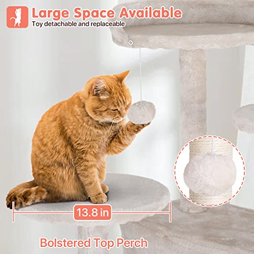 ASHY 54in Cat Tree with Scratching Post for Indoor Cats I993