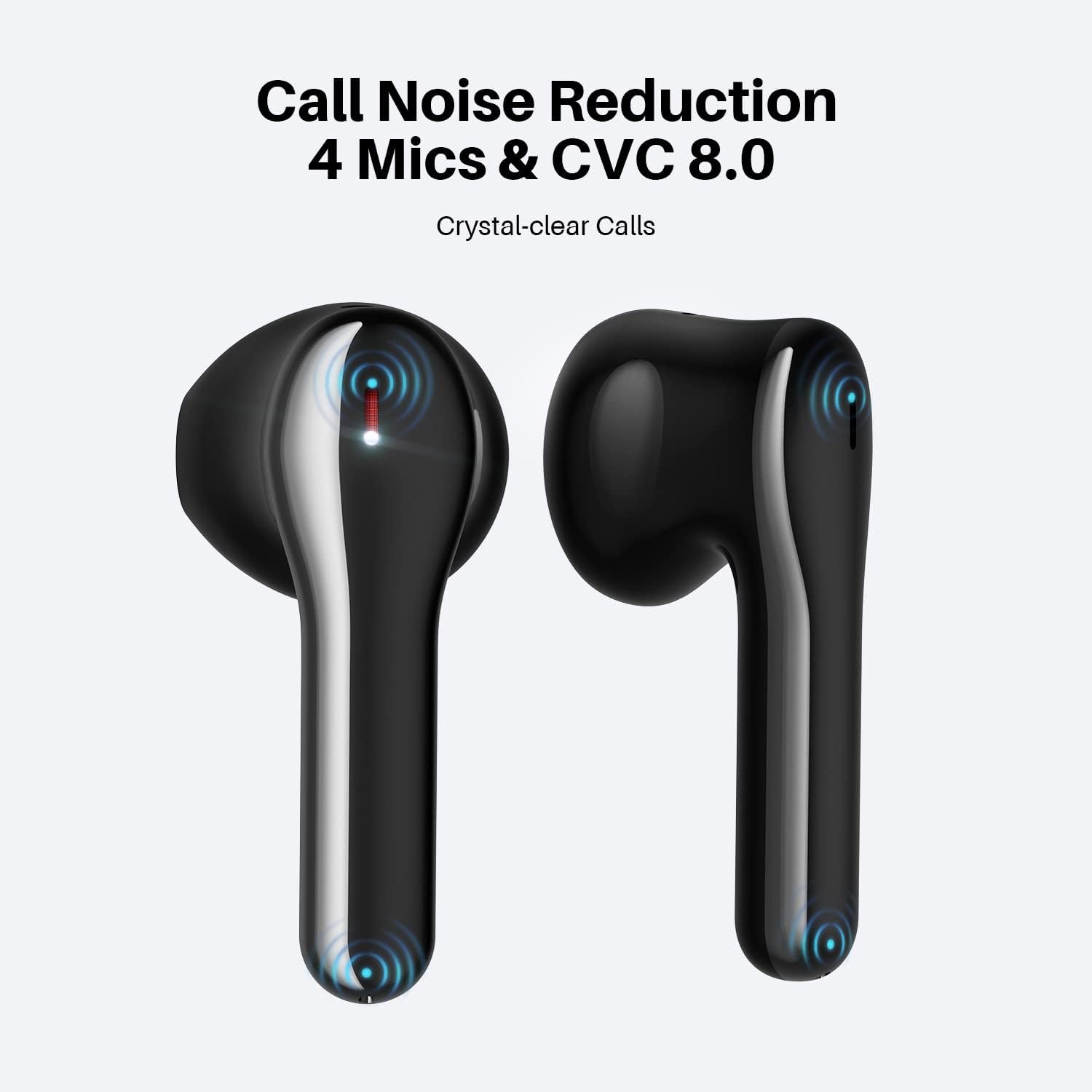 Tribit FlyBuds C2 Wireless Earbuds Bluetooth 5.2 with Noise Canceling, 32H Playtime F942806
